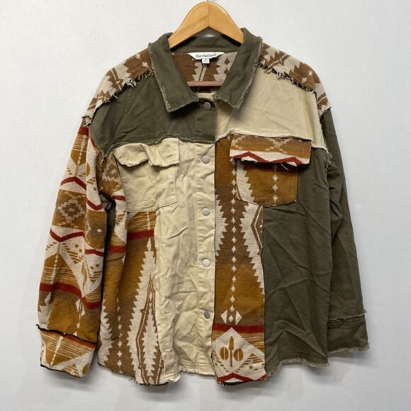 Davi & Dani Women Western Button Snap Shirt Jacket Size Medium Aztec M285 -8 - Picture 14 of 15